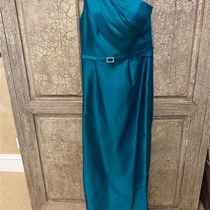 Terani Couture One Shoulder Teal Dress